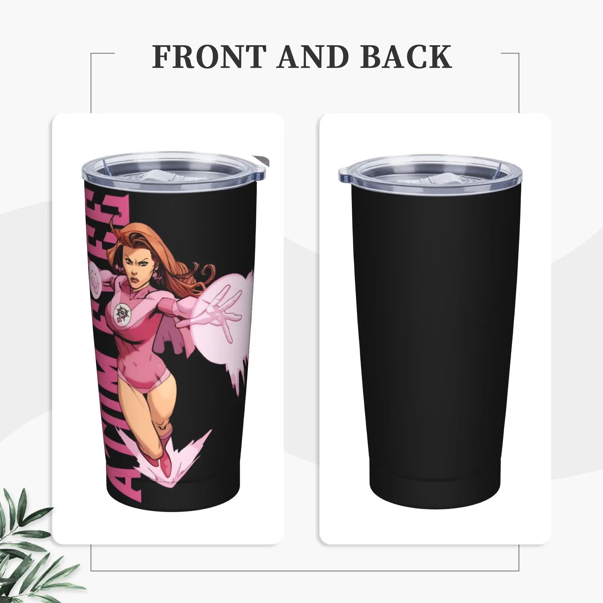 Stainless Steel Tumbler Anime Pretty Hero Atom Eve Thermal Mug  Leakproof Cold Drink Driving Water Bottle