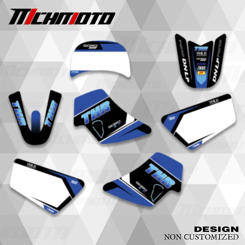 

MCHMFG Full Set Motorcycle Graphics Background Decal Stickers Kits Pit Bike Graphics Kit For Yamaha PW50 PW 50