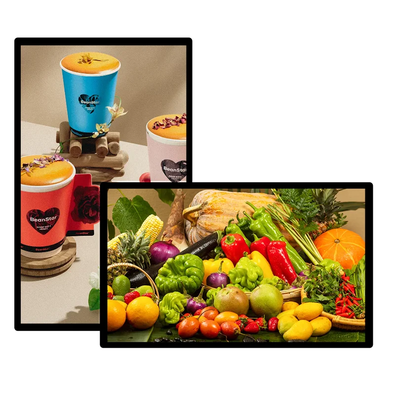 VETO 21.5 32 43 49 55 65 بوصة مشغل إعلانات تجاري داخلي شاشة تعمل باللمس مثبتة على الحائط LCD لافتات وشاشات رقمية