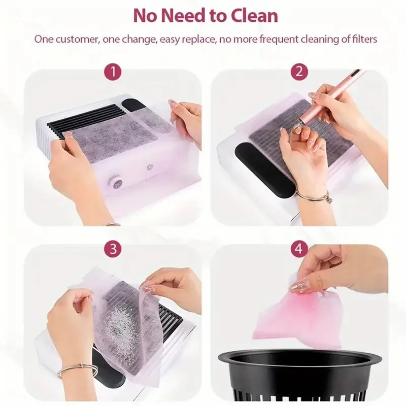 100 個のネイルダストコレクターフィルター - 超薄型不織布交換パッド |   ほとんどのネイルバキュームシステムと互換性があります |   Disposab