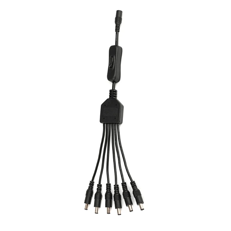 DC5.5x2.1mm 1 Female to 2/3/4/5/6 Male On/off Control Cable DC5521 Y Splitter Dropshipping