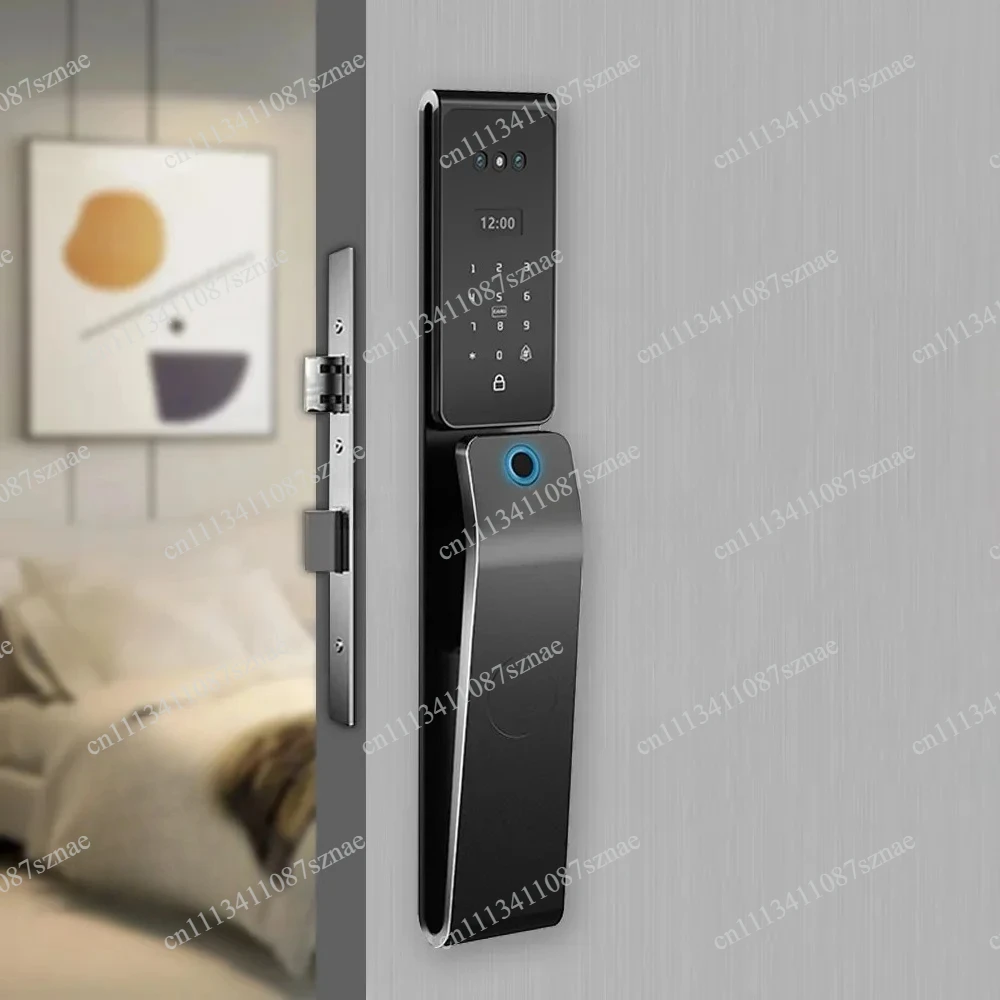 Smart Biometric Fingerprint Facial Recognition Door Lock 6085, Tuya Wireless Waterproof Digital Lock for Wooden Door Security