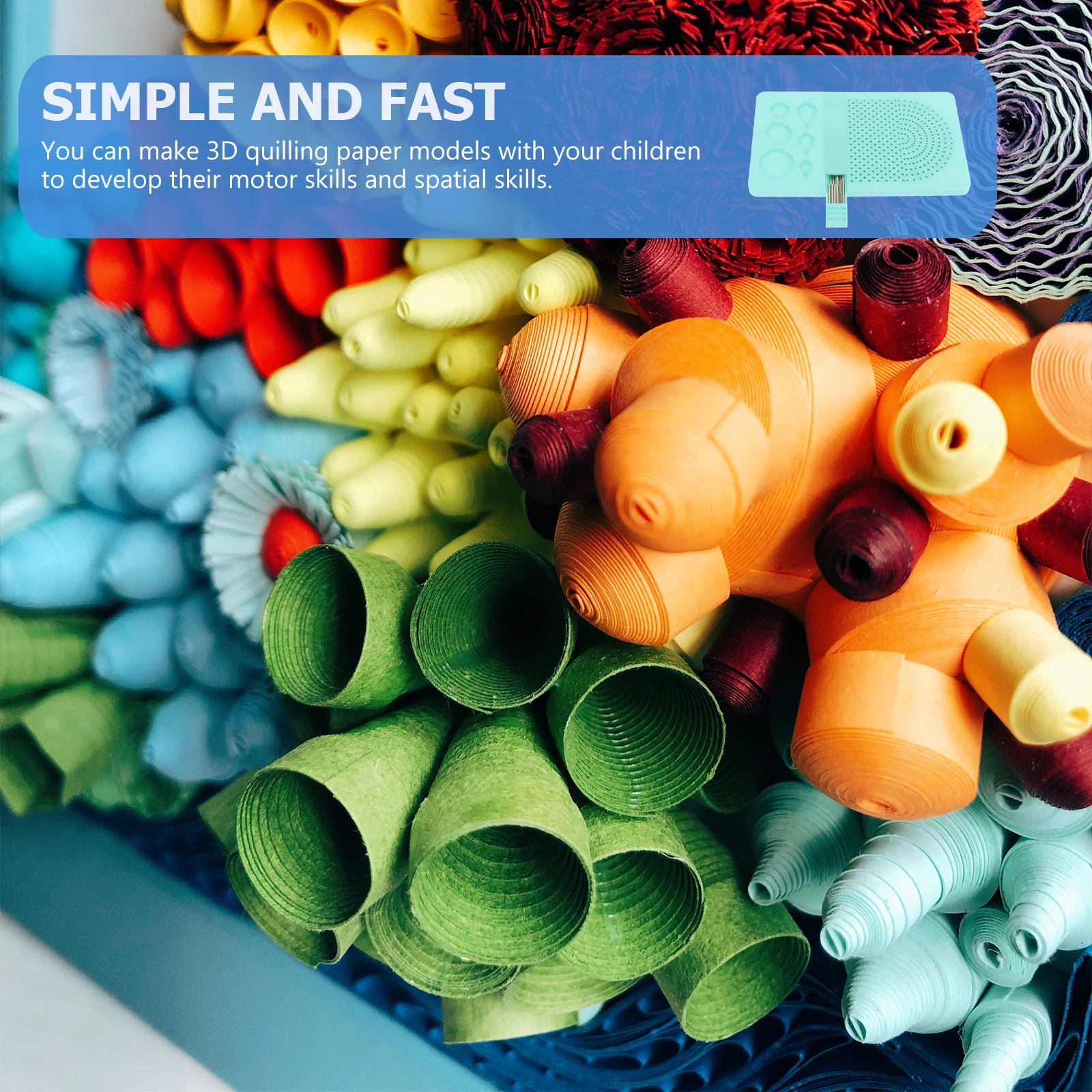 

Quilling Paper Winding Device with Pin Grid Durable Steel Quilling Board for DIY Animal Craft Templates Activity Set