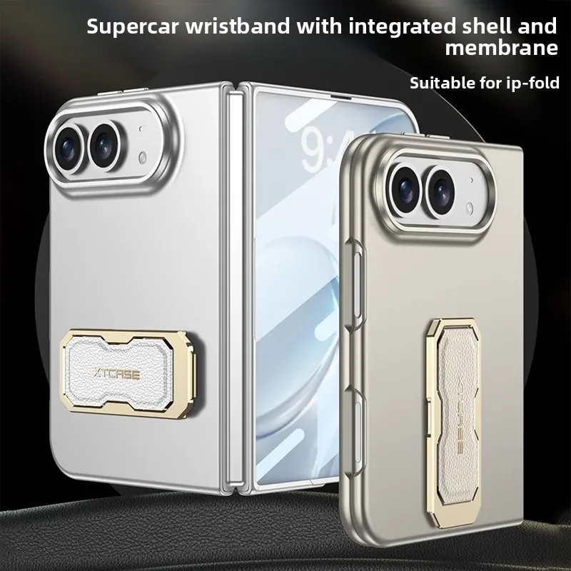 Finger Wraist Strap Holder Casing For iPhone Duo Case Fold Metal Camera part Protection With Film Full Cover Mobile Phone Cover view 4