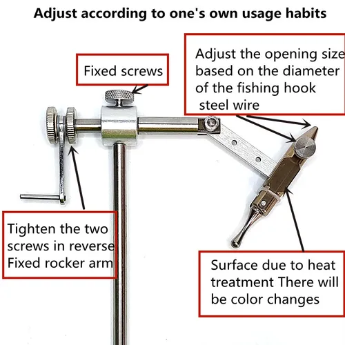 Imagen 2 del producto Prensa manual, práctica herramienta de atado de moscas giratoria de 360 grados, herramienta de fabricación de cebo con mosca, tornillo de banco para atar moscas, señuelo de pesca de trucha y salmón