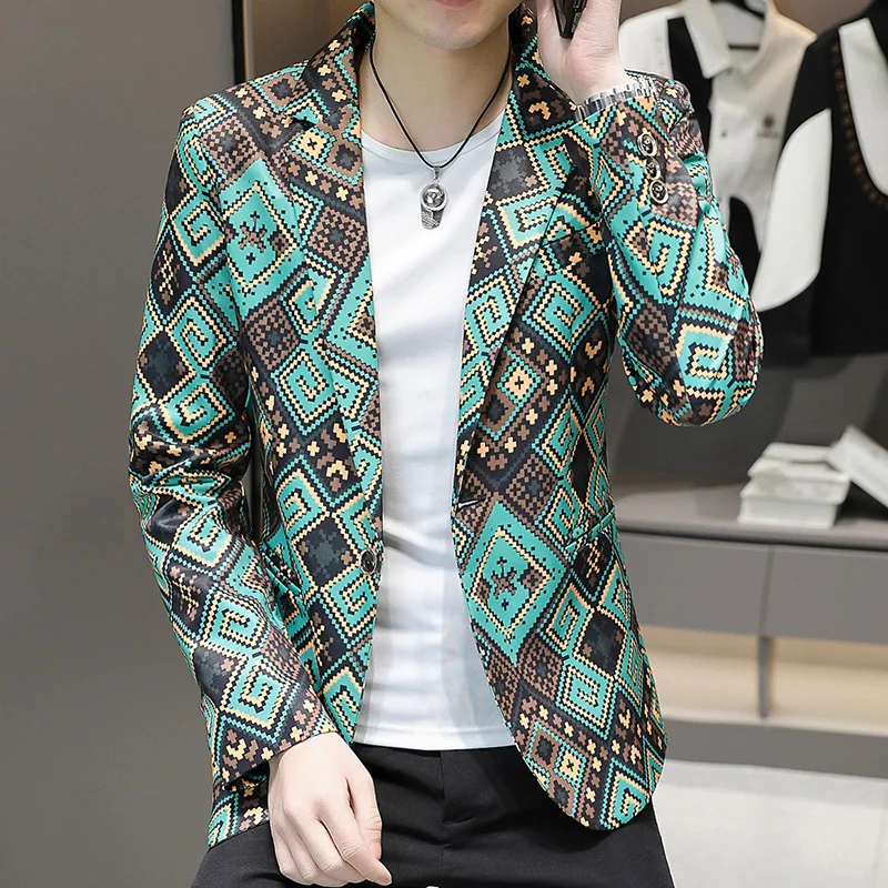 Spring Long-sleeved Small Suit Male Korean Version Slim Handsome Youth Fashion Casual All-match Trend Coat Polyester Blazer