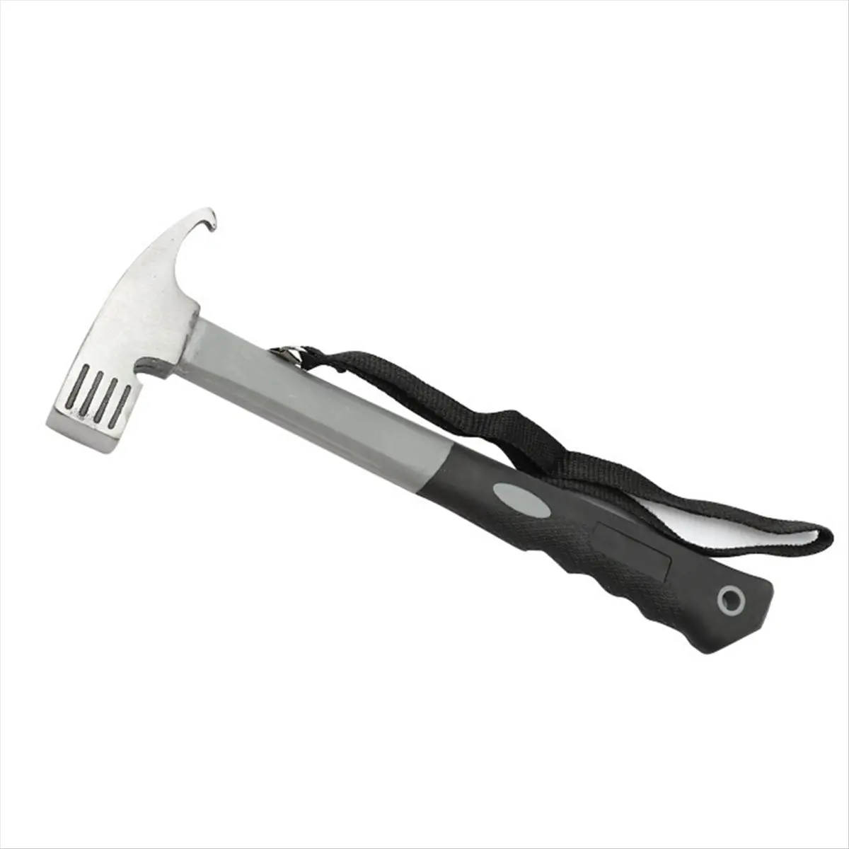 AA77 NEW  Outdoor Camping Tent Canopy Hammer Multifunctional Nail Puller Hammer Camping Equipment Grey