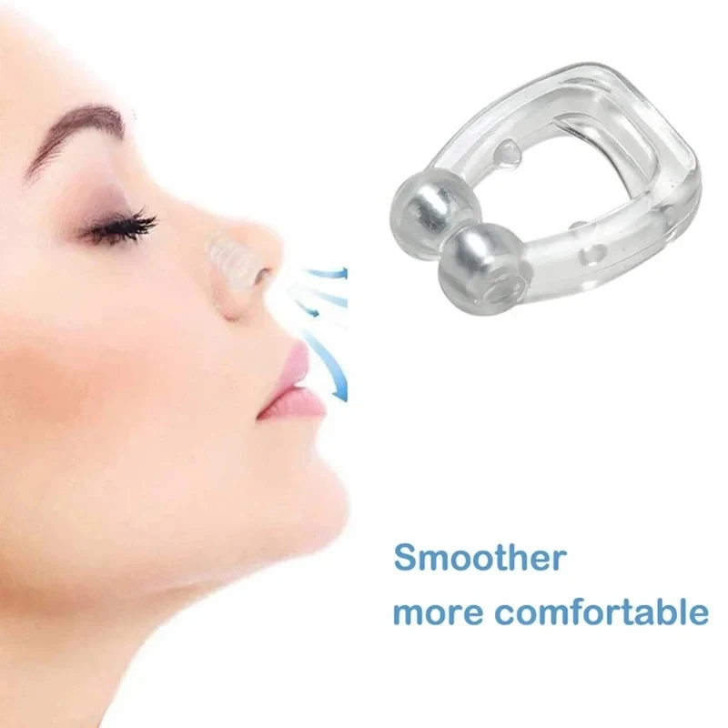 1-8pcs Anti Snore Stop Snoring Nose Clip Silicone Magnetic Sleep Tray Sleeping Aid Apnea Guard Night Device with Case