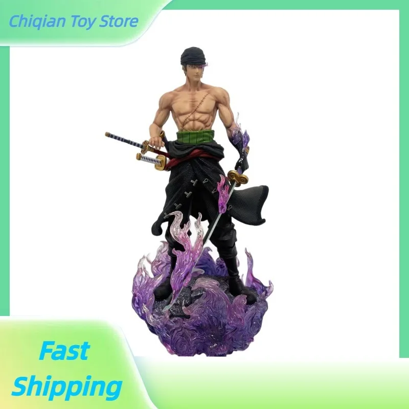 

32 см цельный факел GK горящий Ян Мо Сулун, стоячая поза, статуя с одним лезвием, модель аниме, орнамент ручной работы, подарок