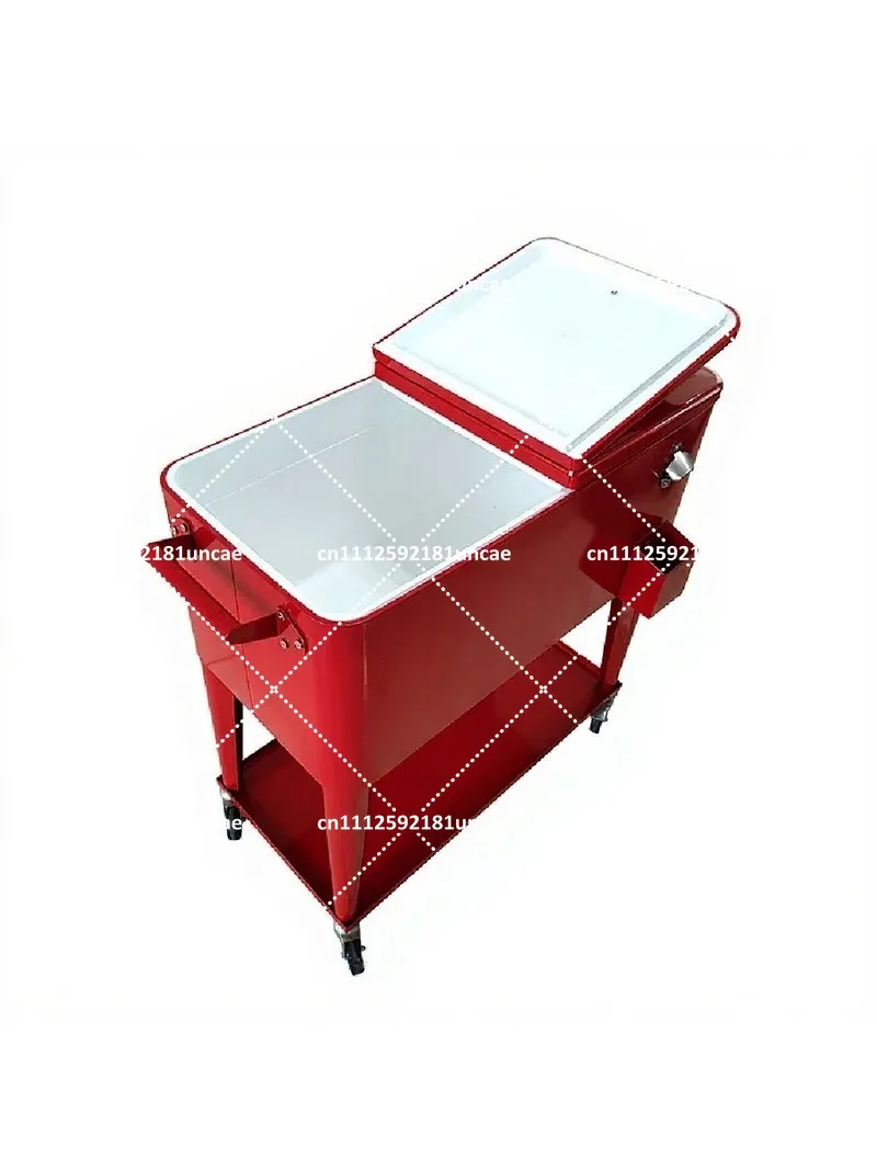 Retro Refrigerated Beverage Cooler Ice Bucket for Parties, Portable Insulated Drink Chiller