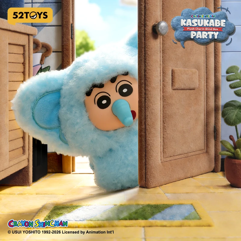

52TOYS Mystery Box Crayon Shinchan Kasukabe Party Plush Charm Blind Box Random 1PC Cute Action Figure Collectible Toy