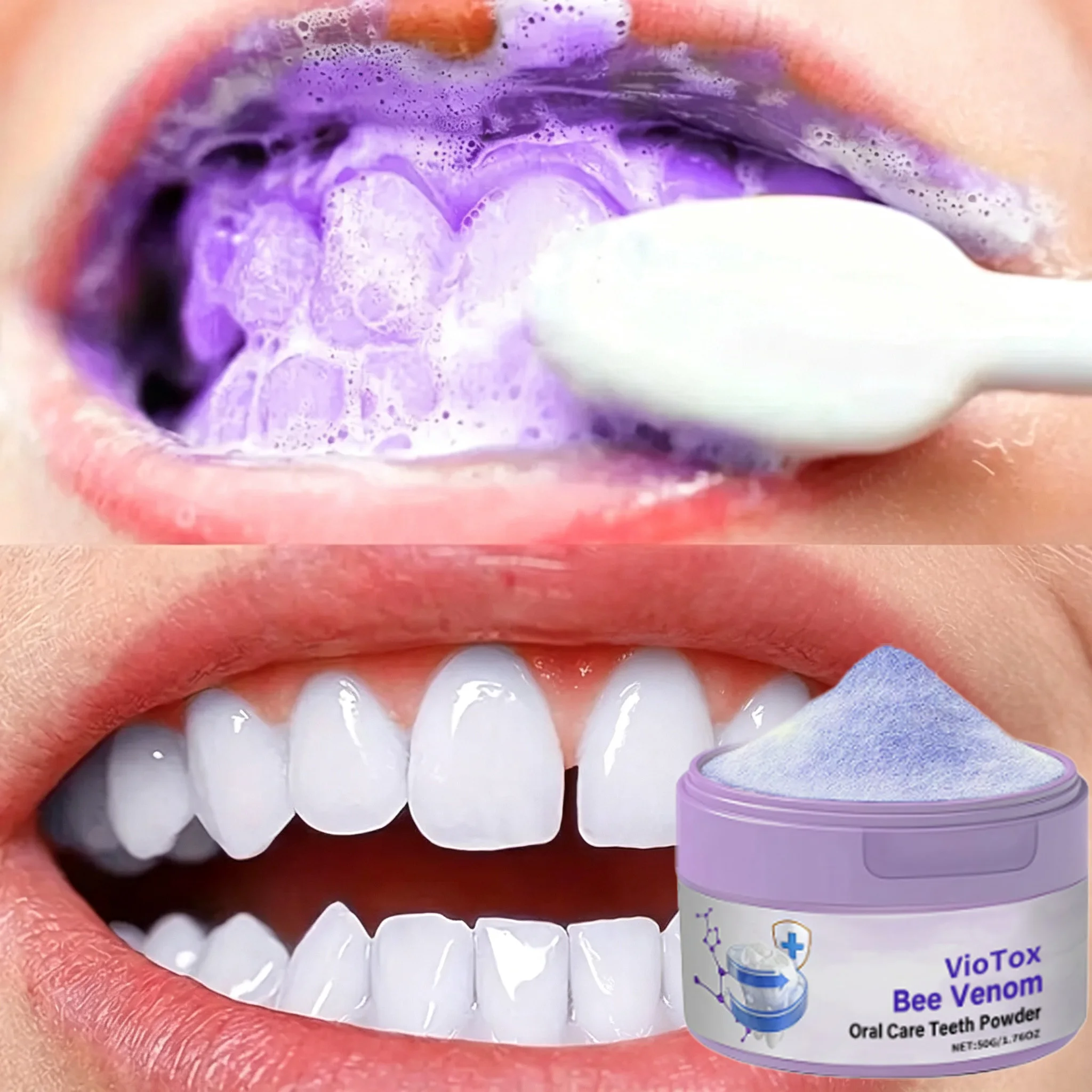 Deep Cleansing Teeth Powder, Whitening Remove Plaque Stains, Fresh Breath Nourish Gums Daily Oral Dental Care