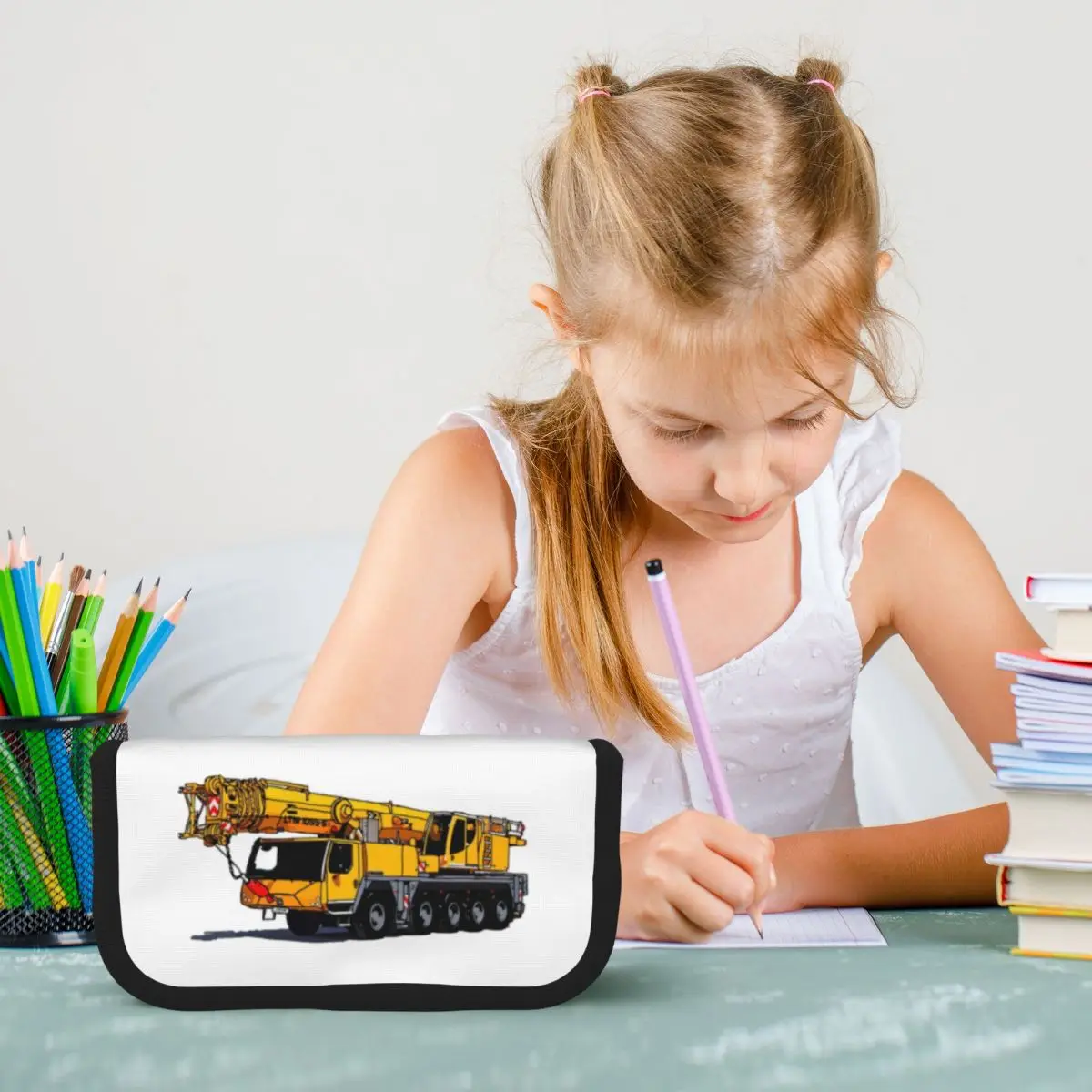 

Liebherr Heavy Crane Pencil Case Pencil Pouch Large Storage Pen Box Pencil Bag for Boy Girl School