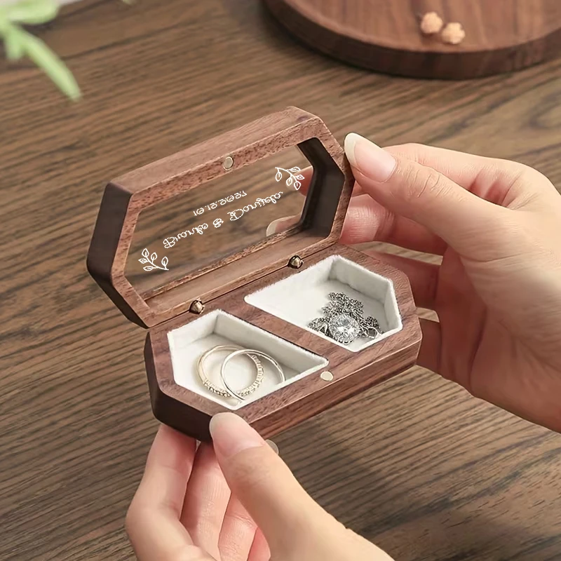 

Wooden Wedding Ring Box Personalized Ring Box Small Wooden Jewelry Box, Ring Display Box, Wedding Gift, Birthday Gift