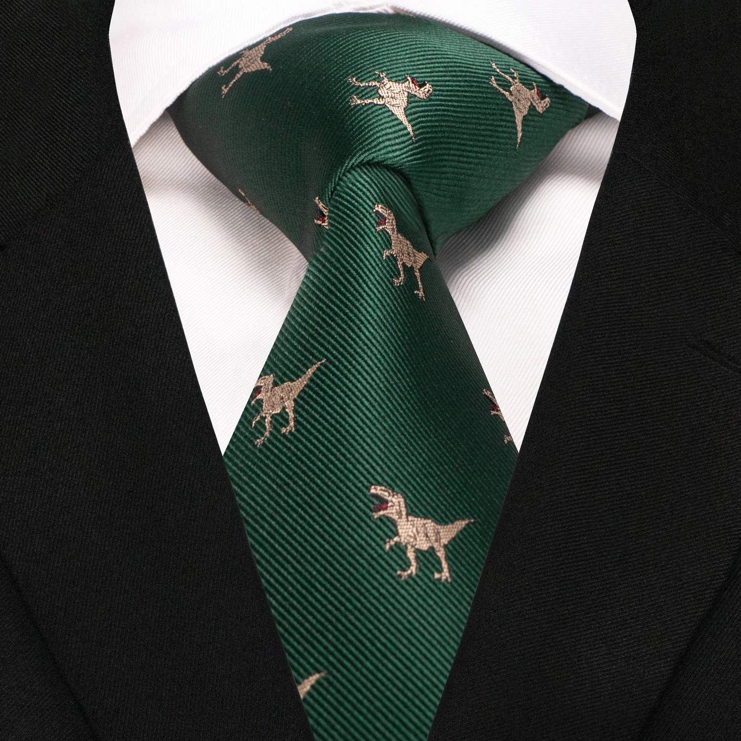 Novità Cravatta animale per uomo Personalità Cravatta intrecciata in seta Dinosauro Lumaca Volpe Fenicottero Regalo accessorio per matrimonio per feste di moda