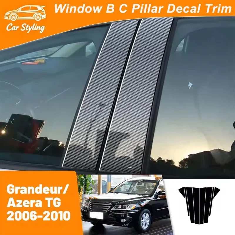 

For Hyundai Grandeur Azera TG 2006-2010 2007 2008 2009 Carbon Fiber Window Door Column Deal B C Pillar Post Cover Trim Sticker