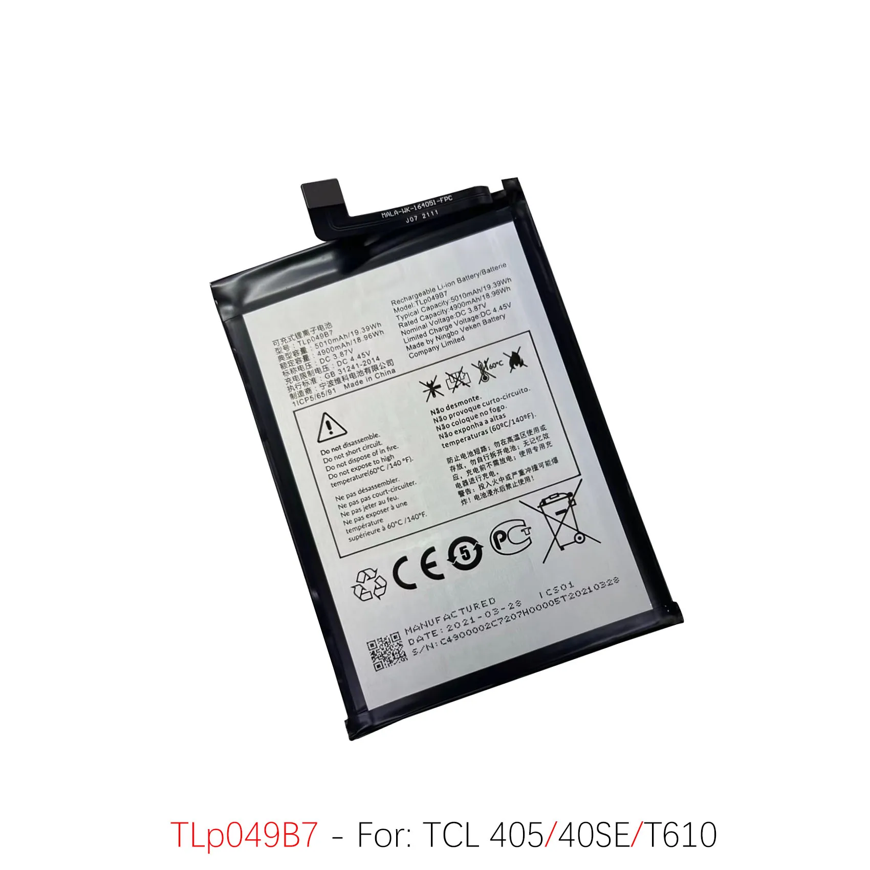 TLp030EC TLp034B2 TLp038DA Battery For TCL TLp049B7 10L 10SE Y910 One Touch 10Pro 20Pro TLp038E1 TLp043D7 TLp043F1 Batteries