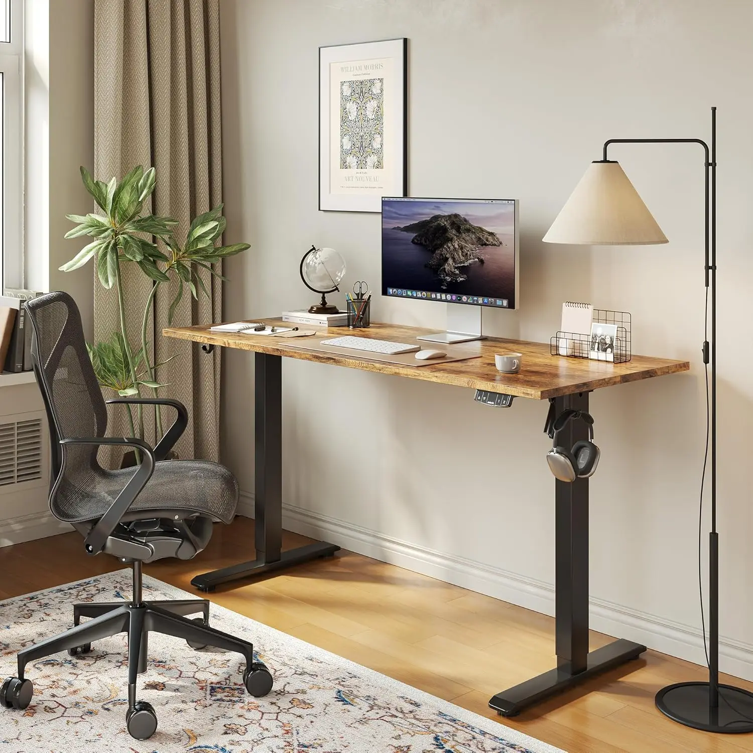55 x 24 Inches Height Adjustable, Sit Stand Up for Work Office Home, Ergonomic Rising Computer