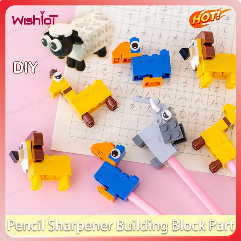 

Точилка для карандашей, строительные блоки, детали в сборе, креативные точилки с героями мультфильмов для животных, студенческие канцелярские принадлежности «сделай сам», подарки