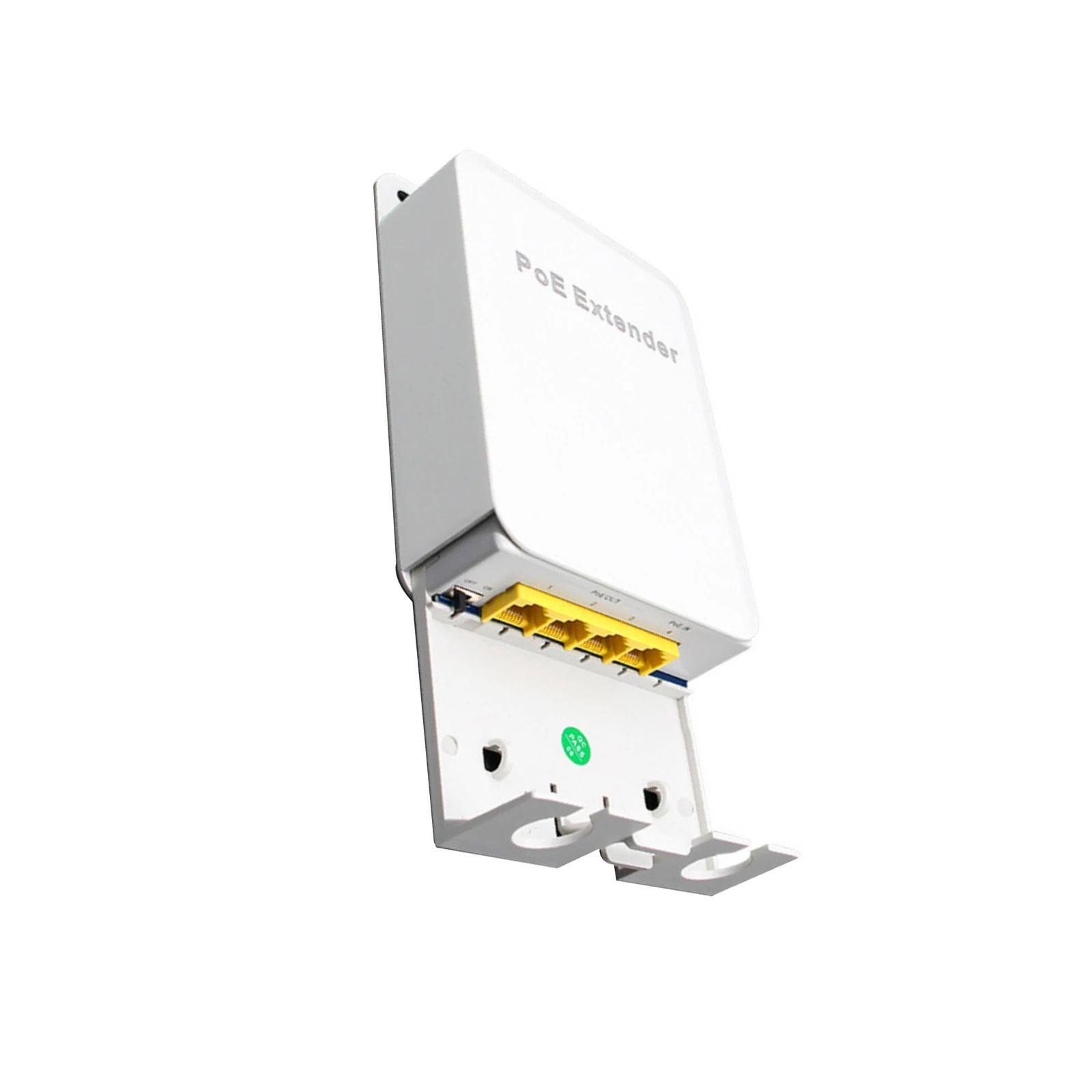 4 Port Gigabit PoE Extender, 1 PoE In 3 PoE Out 1000Mbps Repeater, IEEE802.3af/at IP55 Waterproof Plug & Play for IP Camera