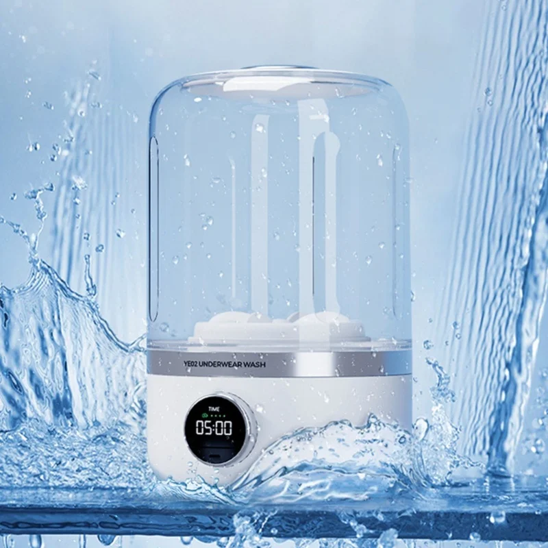 

Portable Washing Machine 10W Quiet Rechargeable Mini Laundry Washer For Underwear Baby Clothes And Small Items