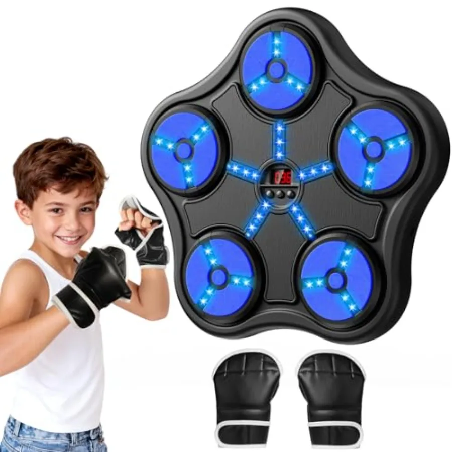 

Boxing Machine Toys for 5 6 7 8 9 10 11 12 Year Old Boys Wall-Mounted Smart Bluetooth Punching Bag Music Boxing Training Equipm