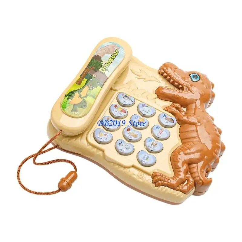 Q0KB Cartoon dinosaurus pratend speelgoed voor kinderen inclusief cijfers Letters Veilig speelgoed