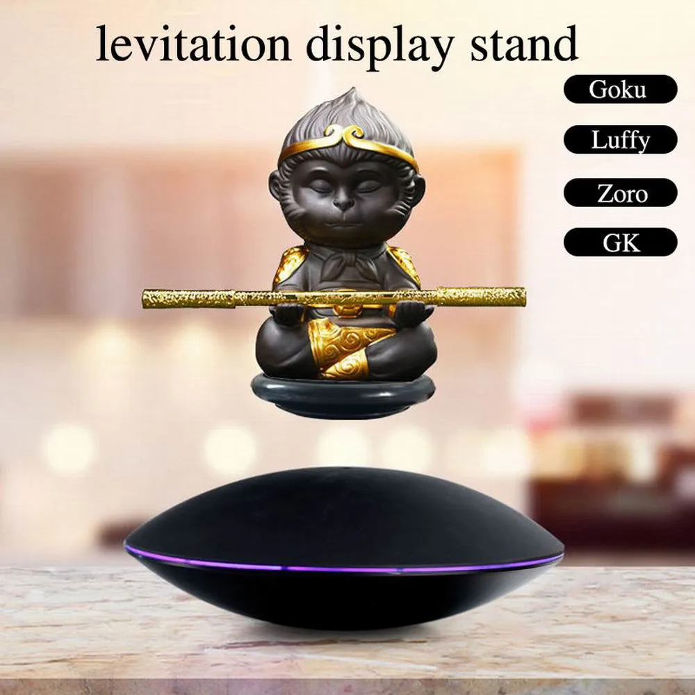 2024 Magnetic levitation platform with LED lights rotating crafts jewelry floating display stand floating decoration exhibition