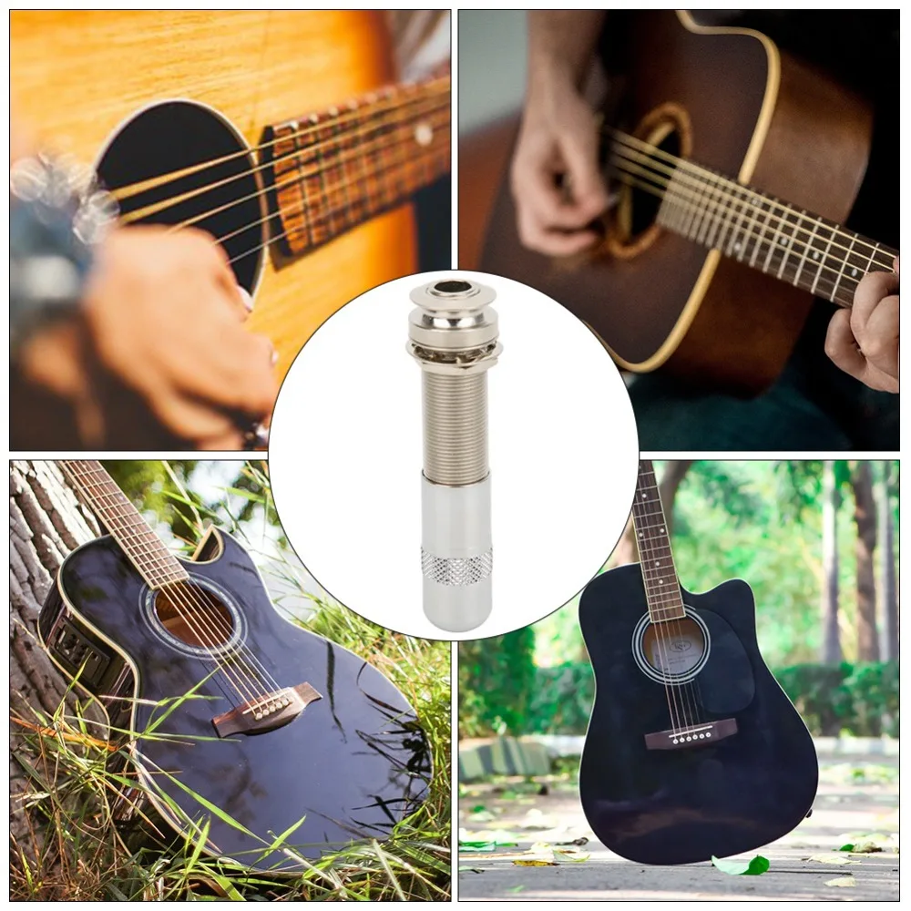 ​Threaded​ ​Guitar End Pin​ ​1/4 Inch Output ​Cylinder Shape​ ​End Pin Endpin Jack Plug​ ​With Rear Cover​ ​Endpin​