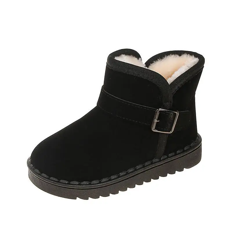 Kawaii Freizeitschuh Kinderschuhe Kinder Schneestiefel Winter Fleece gefüttert Dicke kurze Stiefel Baumwollschuhe Warme weiche Sohle Groß Niedlich