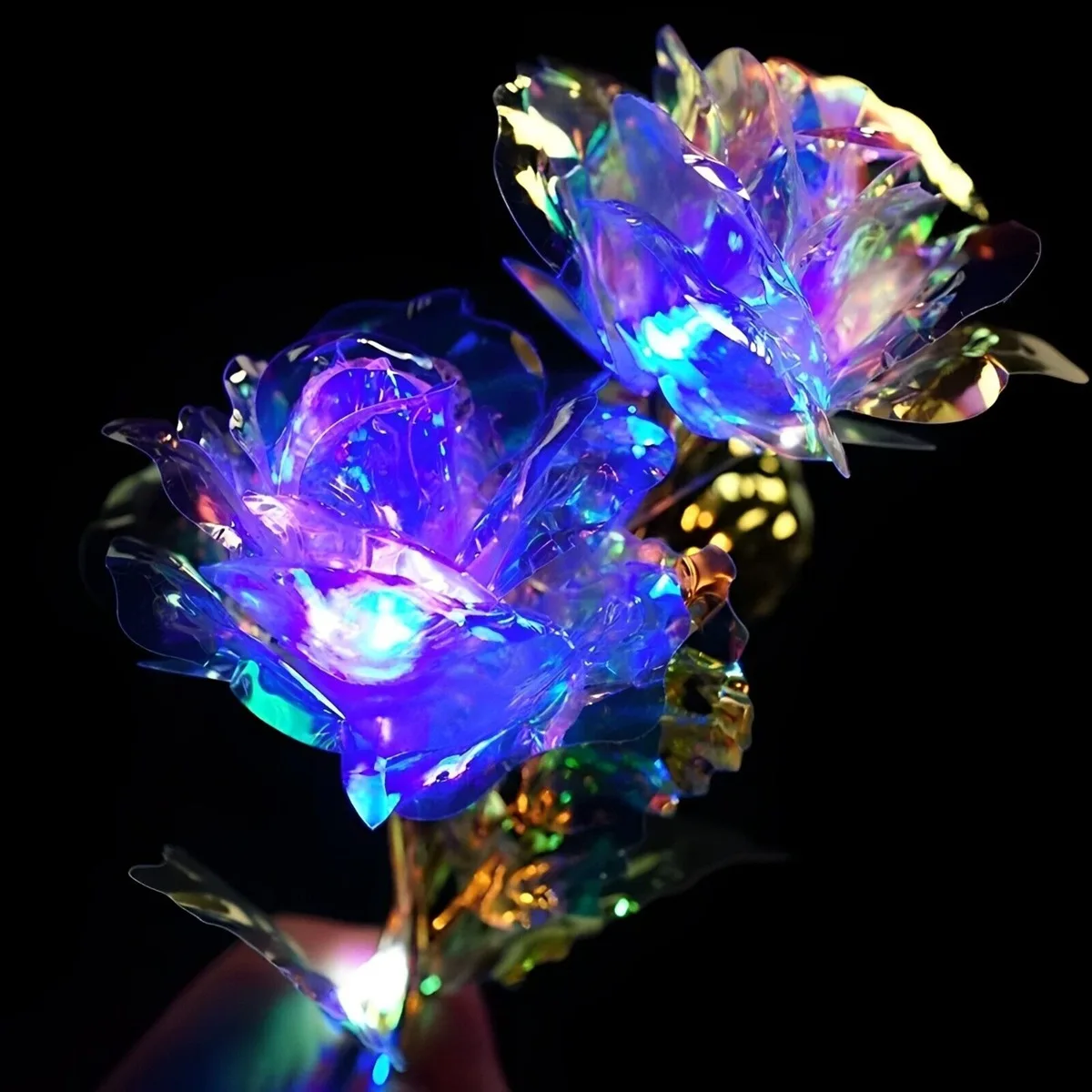 2/10pcs/Set Eternal Rose Flower LED Light Golden Foil Rose Unique Design Gift For The Wife Anniversary Mother's Day And Birthday