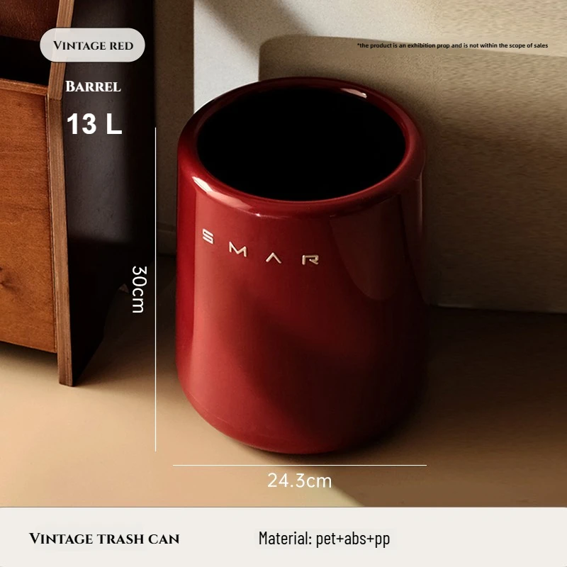 13L Nordic Style Trash Can Dual-layer Trash Bin Round Kitchen Trash Can Waste Bin for Living Room Bathroom Storage Bin Home Use