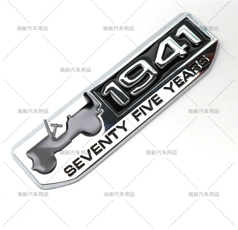 Metal 1941 Seventy Five Years Badge Rear Trunk Emblem Car Front Hood Sticker Logo For  Grand Cherokee Wrangler Liberty Compass