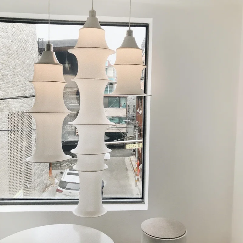 

Japanese Wabi Sabi New Chinese Minimalist Bamboo knot Silk Chandelier Restaurant B&B Living Room Decoration Home Pendant Lights