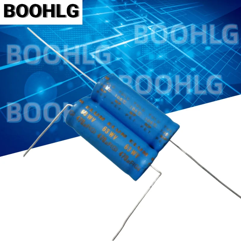 2PCS 63V 470UF Horn Divided Poleless NP Axial Horizontal Electrolytic Capacitor 16X41