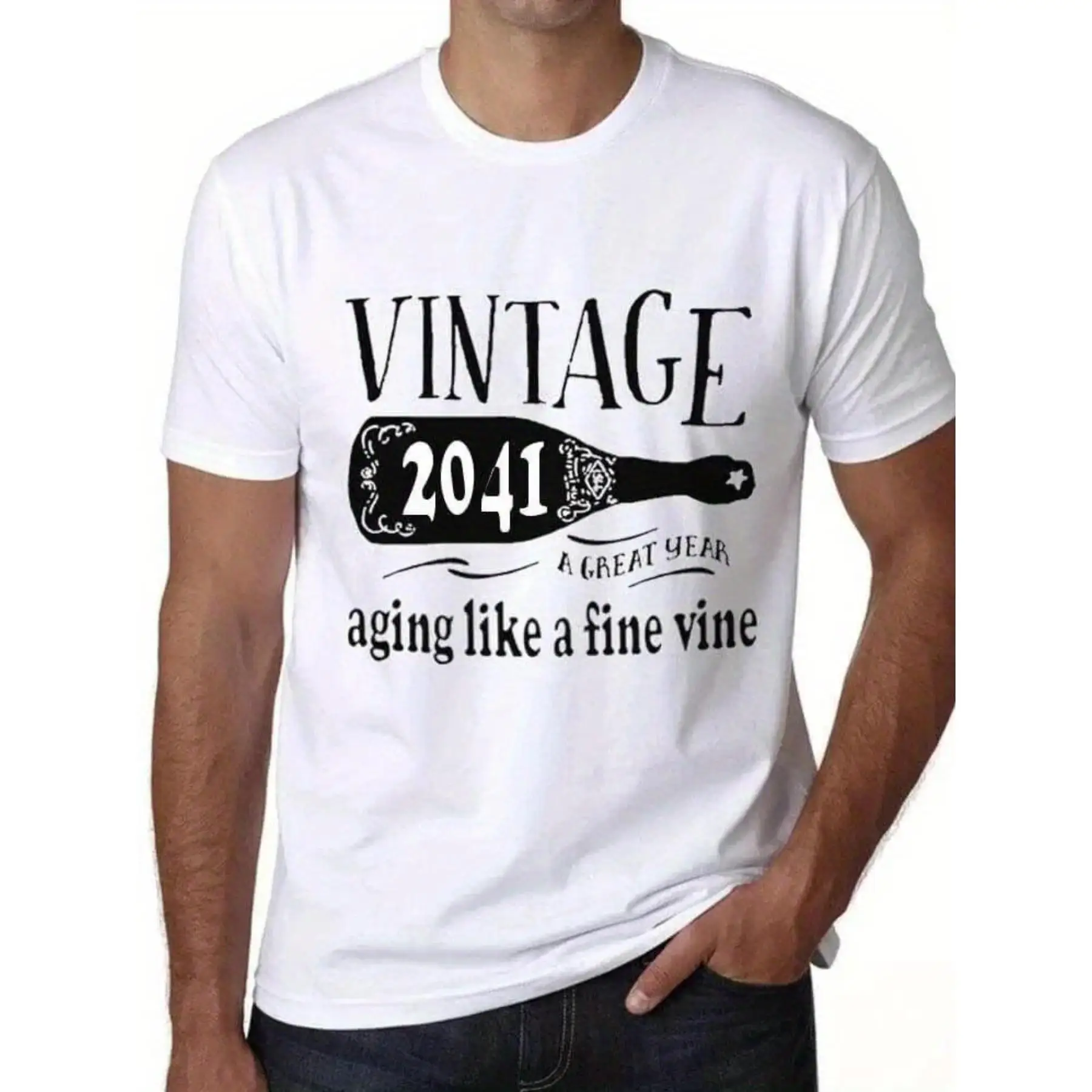 

Vintage 2041 T-shirt 50th Birthday Gift for Men Women Born in 1991 Funny Turning 50 Party Tee Tops Aged to Perfection
