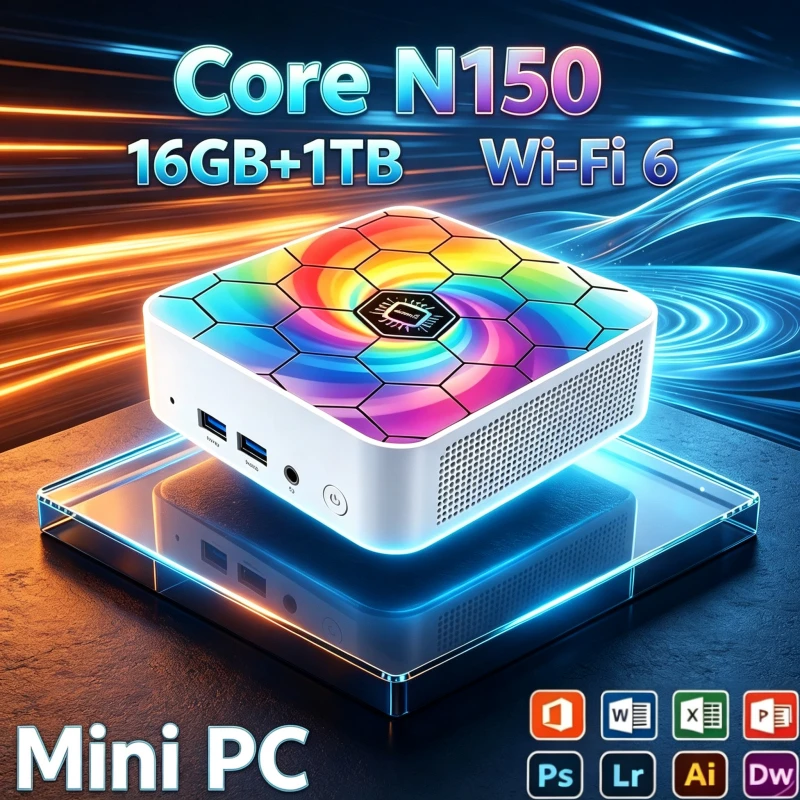 Colorful Intel Core N150 Mini PC, Win11, WiFi 6, BT5.2, Compact Desktop for Studio, Work, Home, Gaming & Entertainment.