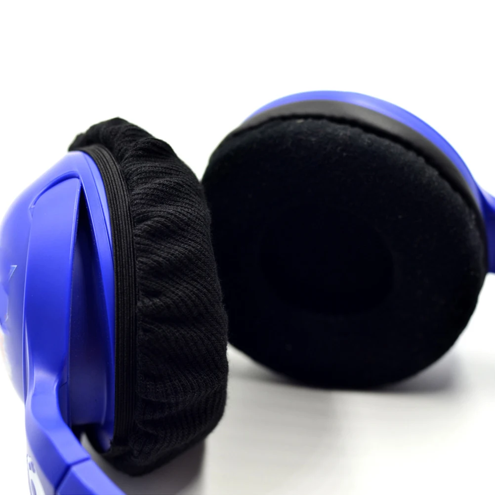 

4pcs Headphone Dust Covers Washable Stretchable Fabric Ear Pad Covers Fit On Ear Headphones 6-8.5Cm S Size Black Sweat Absorbing