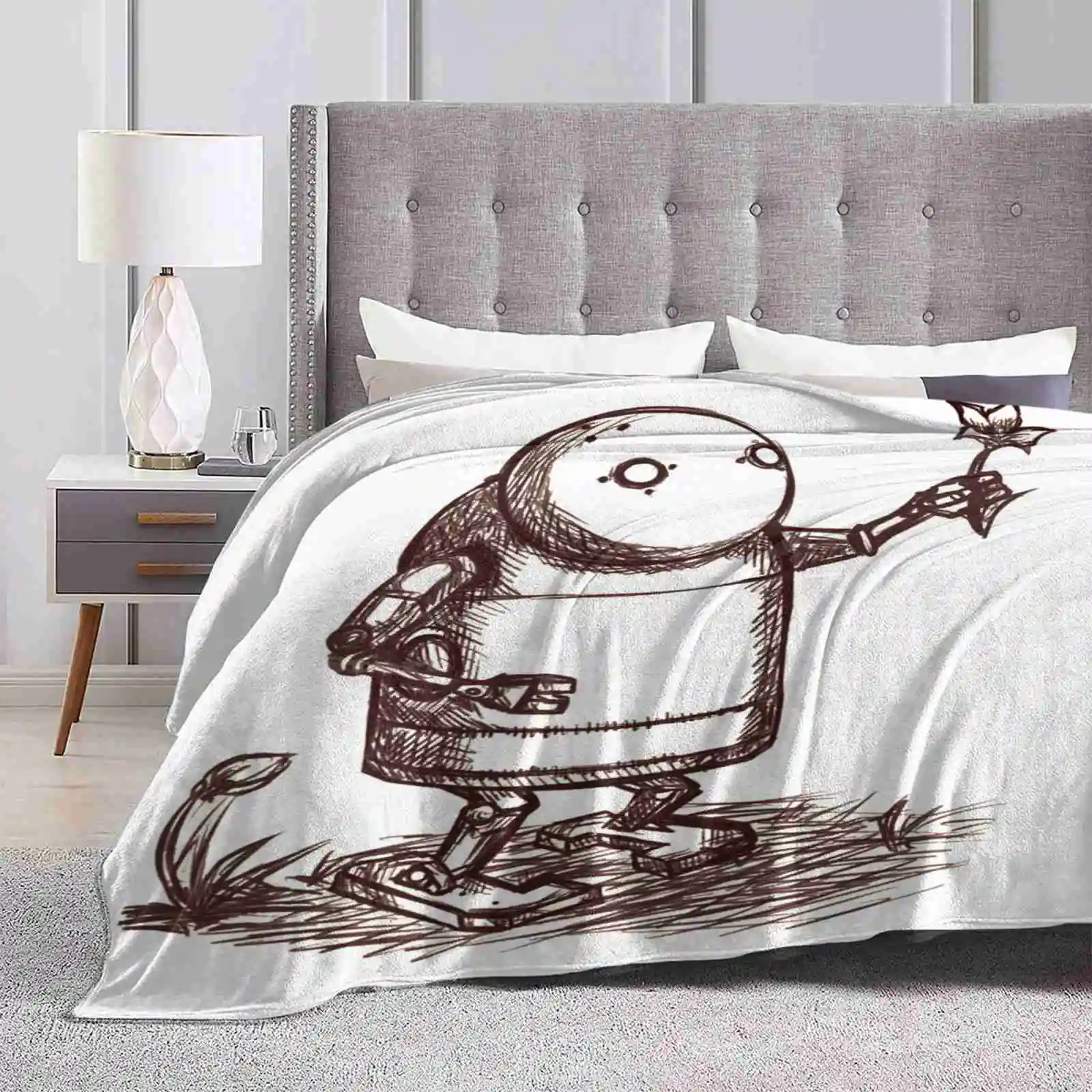 Nier : Automata Robot Creative Design Light Thin Soft Flannel Blanket Nier Automata 2B Robot Love Peace