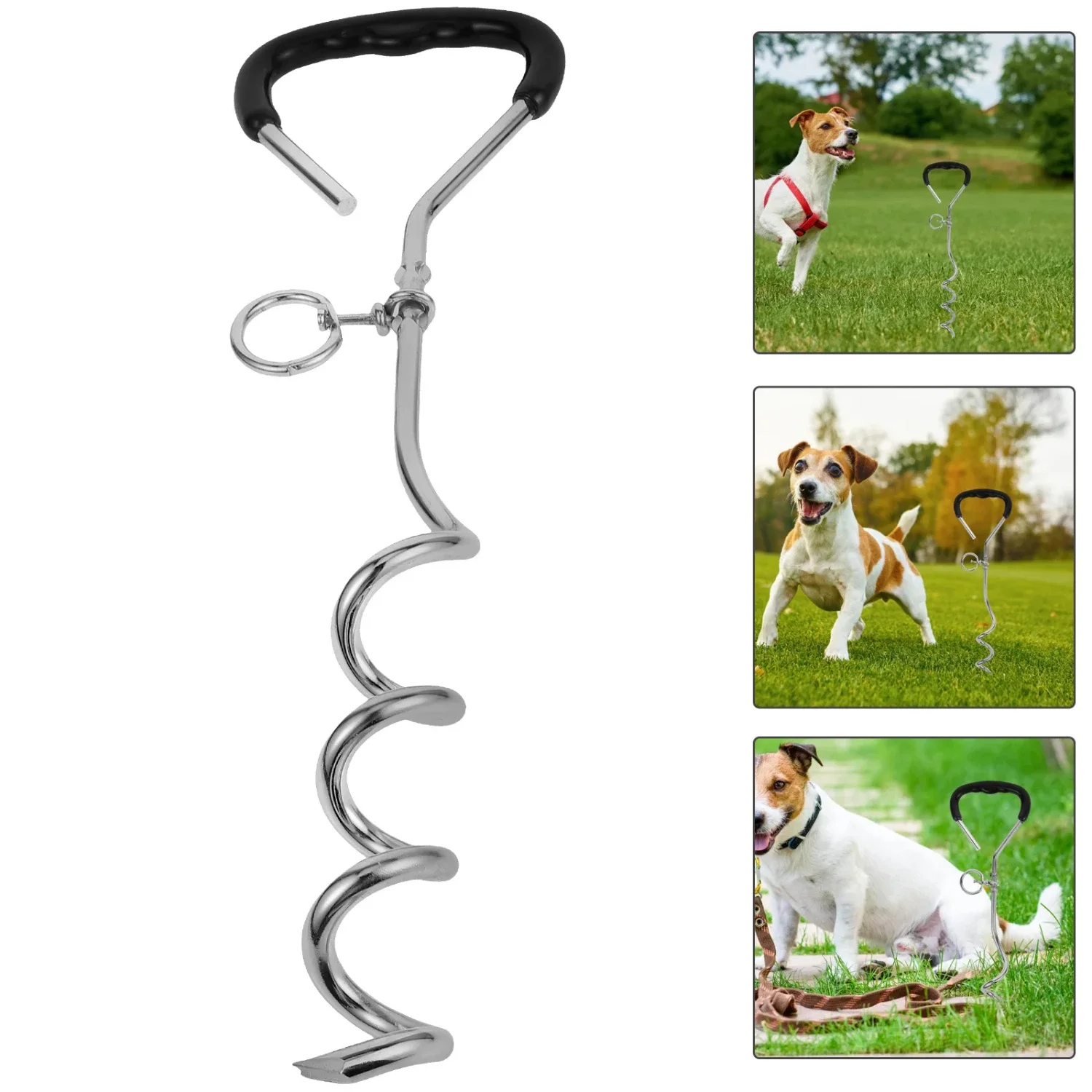 Expertly Crafted High-Quality Heavy Duty Metal Spiral Dog Stake - Premium Durable and Sturdy Ground Anchor for Medium to Large D