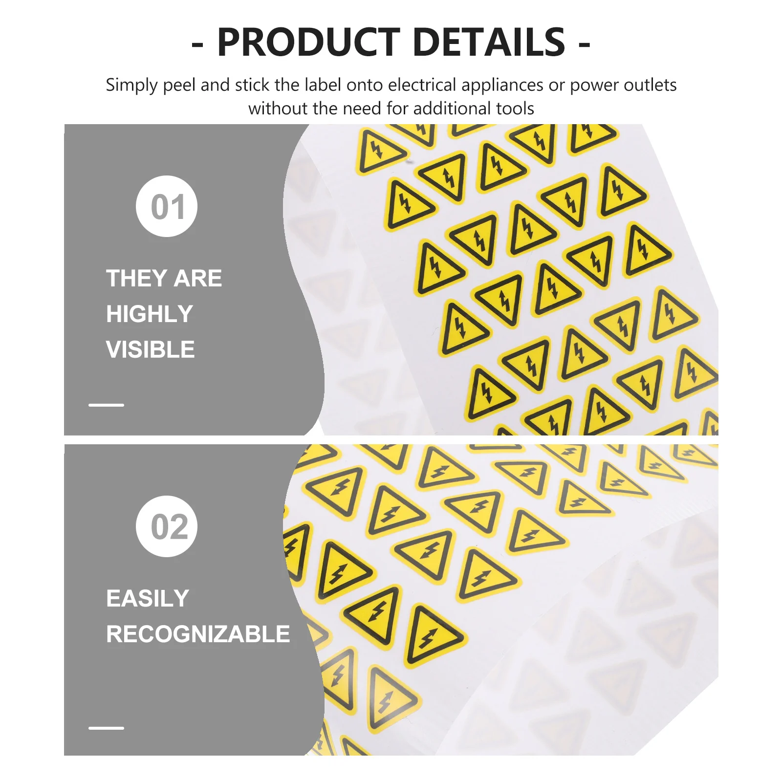 3 Sheets Warning Label for Safety Anti-Electric Shocks Sticker High Voltage Caution Decal Electrical Panel Use