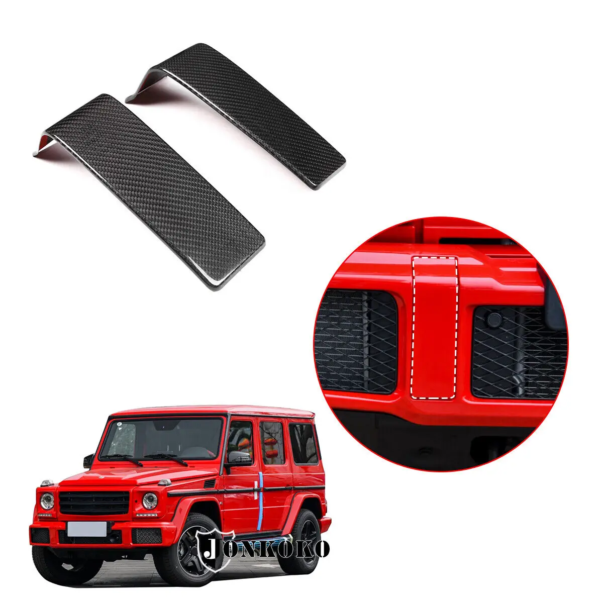 Dry Carbon Fiber Front Bumper Decorative Cover Trim Sticker Fit For Mercedes Benz G Class W463 2004-2018