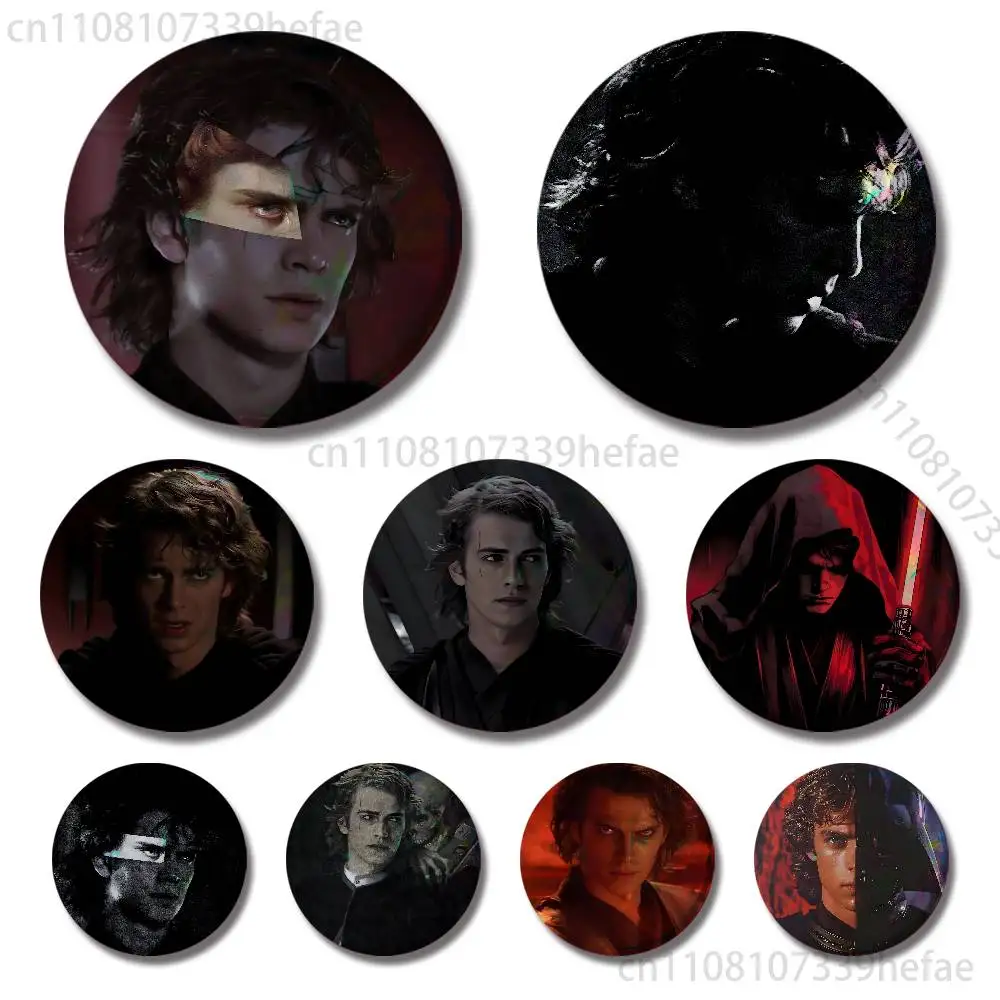 

A-Anakin S-Skywalker Insignia Badge Case For Decoration 44mm 32mm 58mm Round Tinplate Pin Brooch Gift