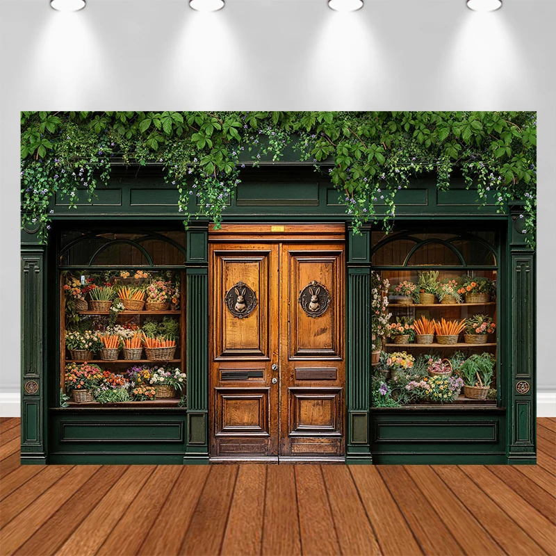 

LS Photography Background Easter Flower Shop Green Plants Kids Birthday Party Cake Smash Portrait Decor Backdrop Photo Studio