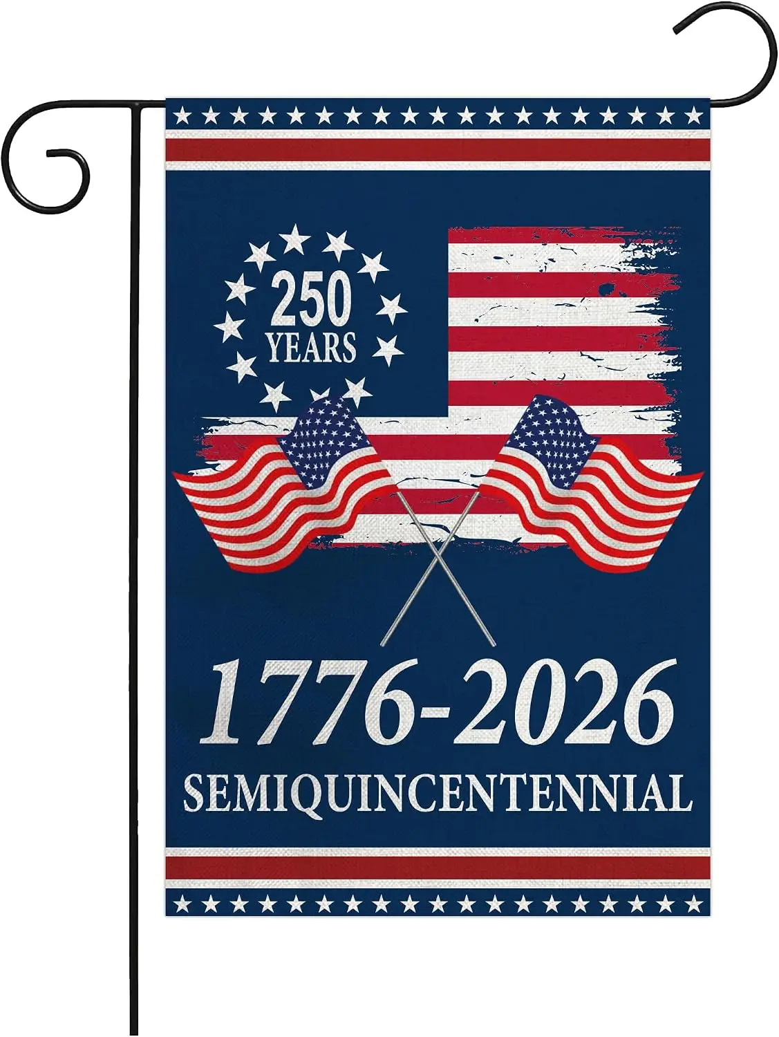 250th Anniversary USA 1776-2026 Garden Flag 12x18 Inch Double Sided Banner Patriotic Freedom Yard Sign 4th of July Yard Gard MMZ