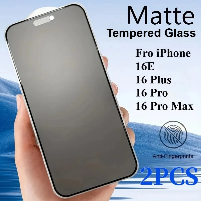 

2 шт. матовое закаленное стекло для iPhone 16 15 14 Pro Max 14 15 Plus Защитная пленка для экрана IPhone 16e 13 12 11 Pro Max X XR XS Max