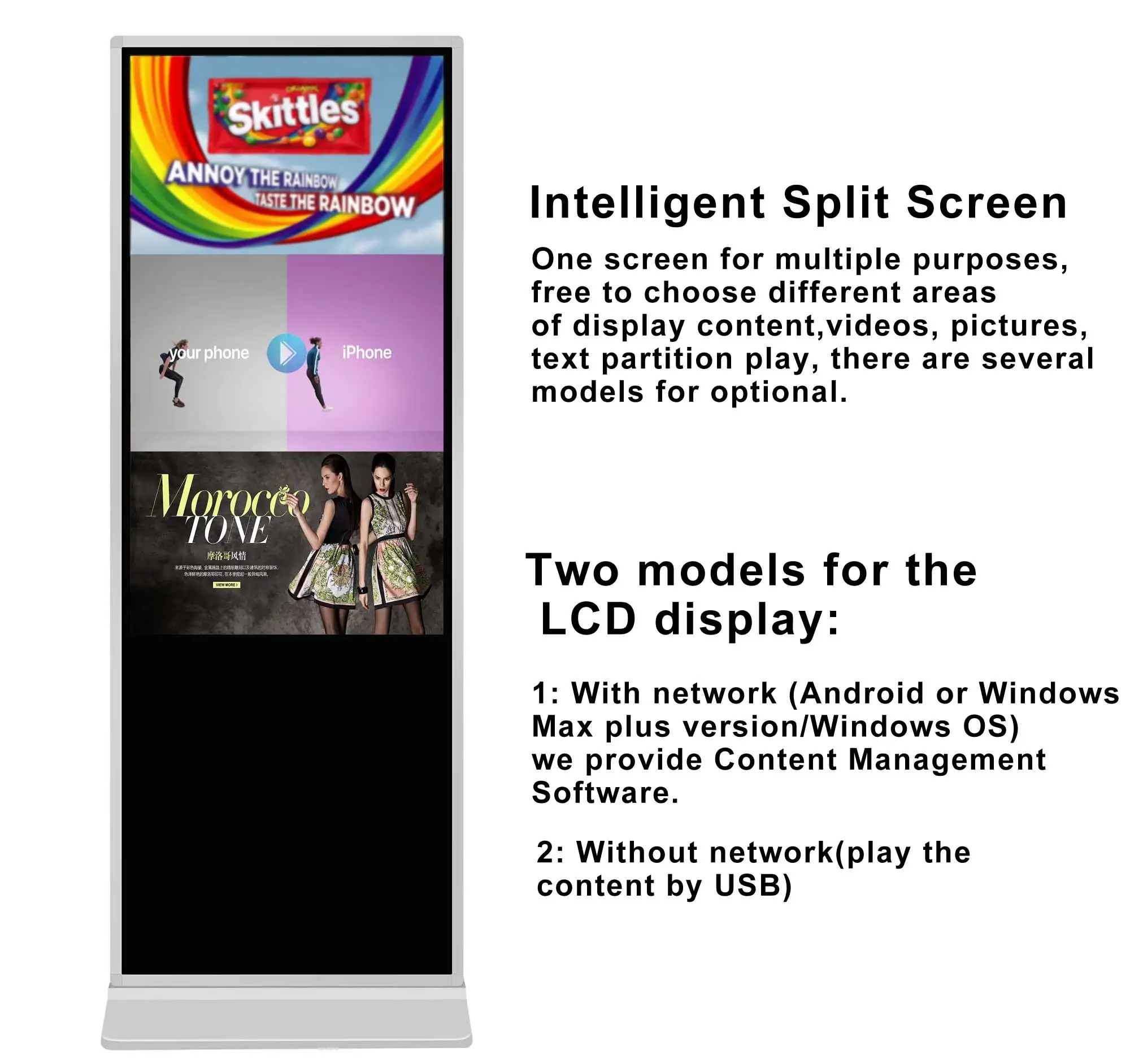 

43" 49" 55" Indoor Interactive Touch Screen High Definition LCD Advertising Screen Kiosk Advertising Digital Display And Display