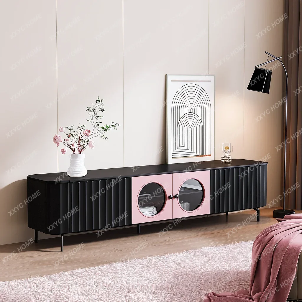 

TV cabinet cream style new solid wood living room household small apartment storage cabinet locker