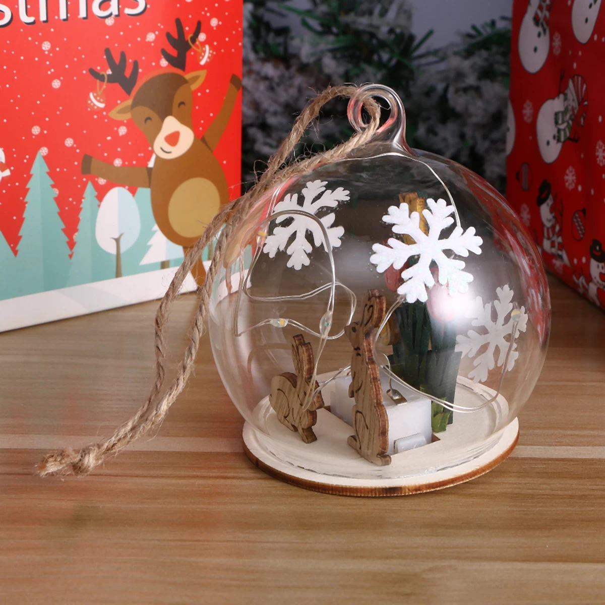 

Glass LED Light Lights Decoration Christmas Ornament Lamp Dome Decorative Decorations