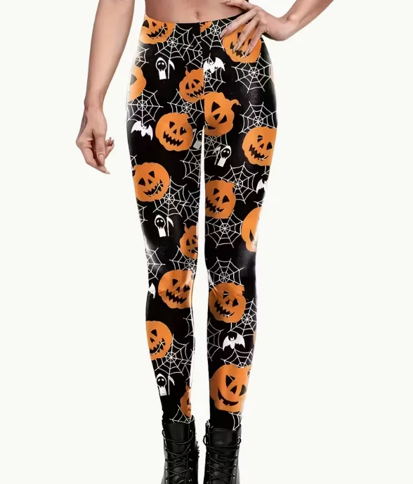 

Women's Halloween Skeleton Print Leggings Stretchy Workout Leggings Slim Tights Sexy Fashion Yoga Pants Trendy Cool Trousers